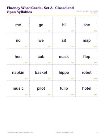 Preview: Fluency word cards
